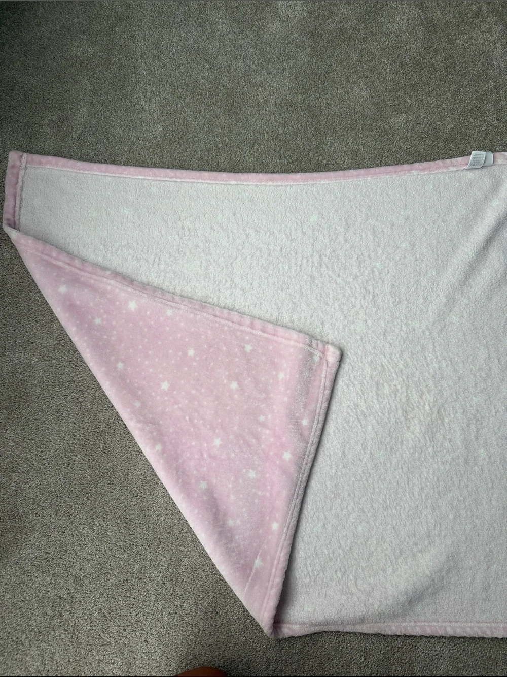 HB Hudson Baby White Stars Pink Baby Blanket